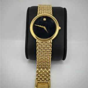 Movado Museum Classic Swiss Quartz Yellow PVD Watch 30mm #42